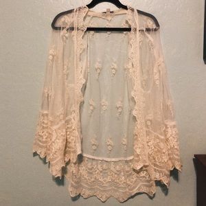 Cream Lace Cardigan